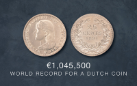 Foto voor Kwartje 1891 wereldrecord Nederlandse munt